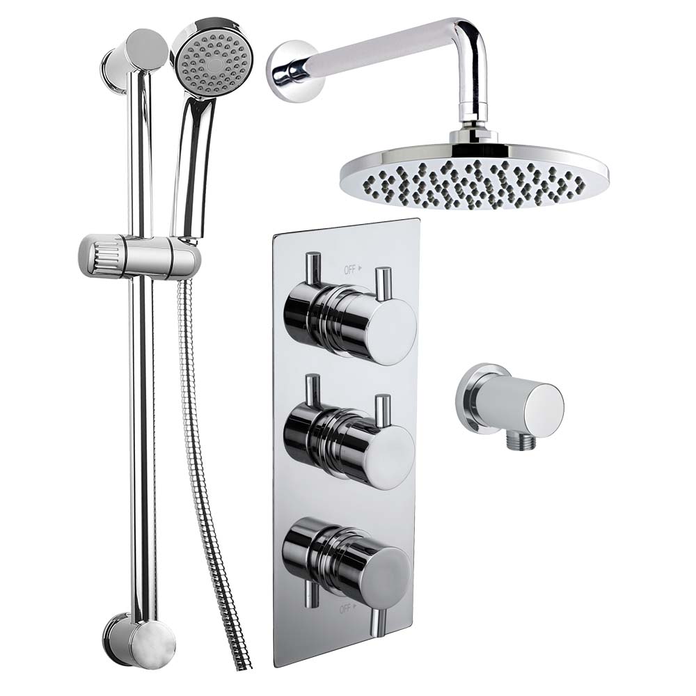 MICHEN LED Digital Display Shower Panel Mixer Valve Concealed Shower 2 3 Way Mixer Tap Digital Display Shower Faucet Accessory,Black2Way 